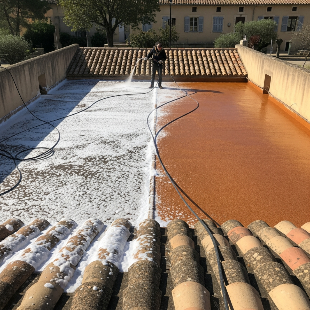 Toiture encrassée à Aix-en-Provence : redonnez-lui son éclat avec un nettoyage vapeur professionnel et sans abrasion